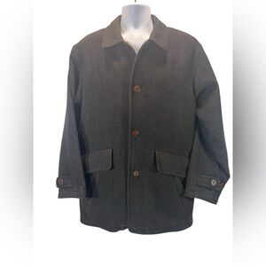 Rainforest Men's Charcoal Gray / Black Tweed Wool Blend Jacket Size Medium